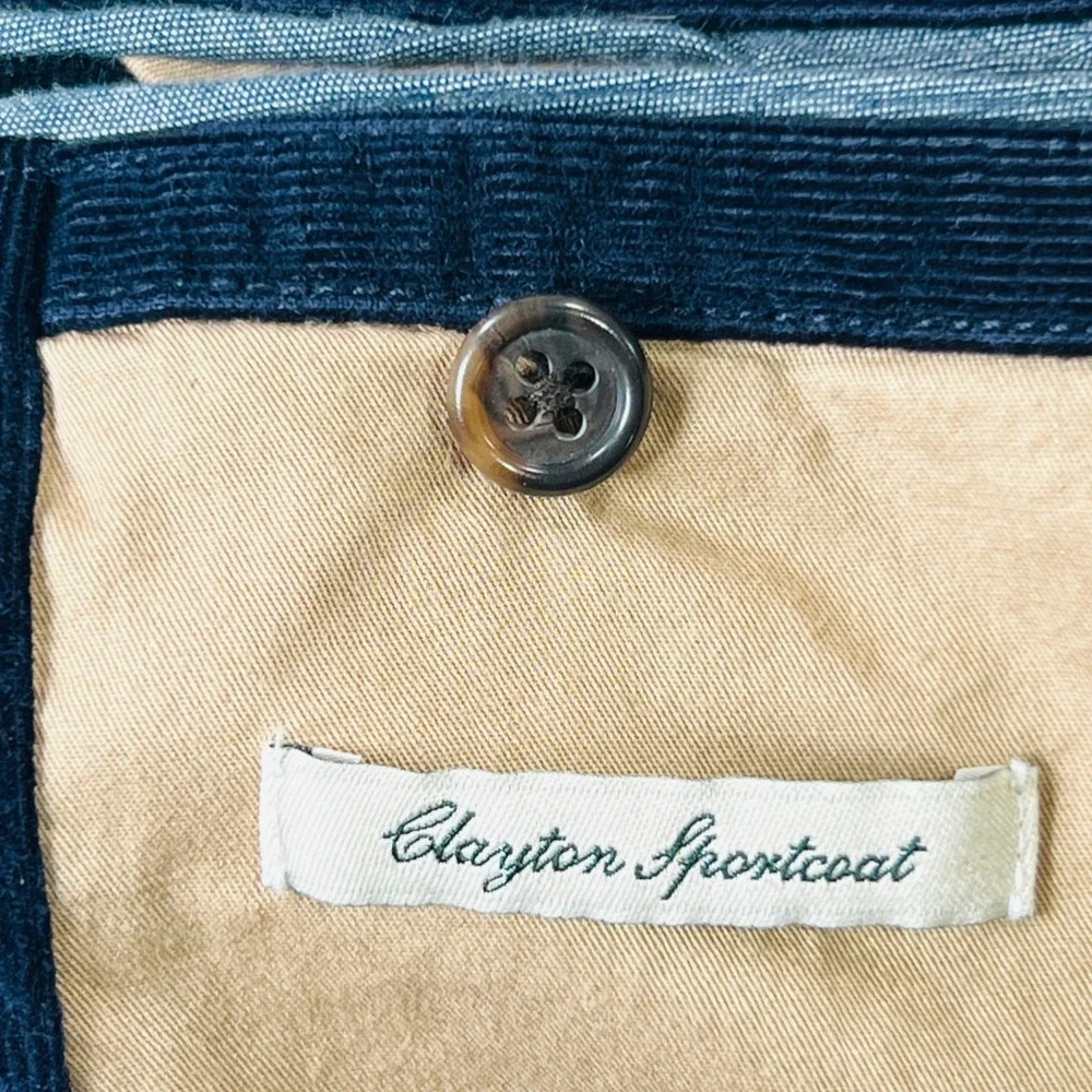 Vintage J.Crew Clayton Sportcoat Mens Size M Navy Blue Corduroy Blazer Preppy